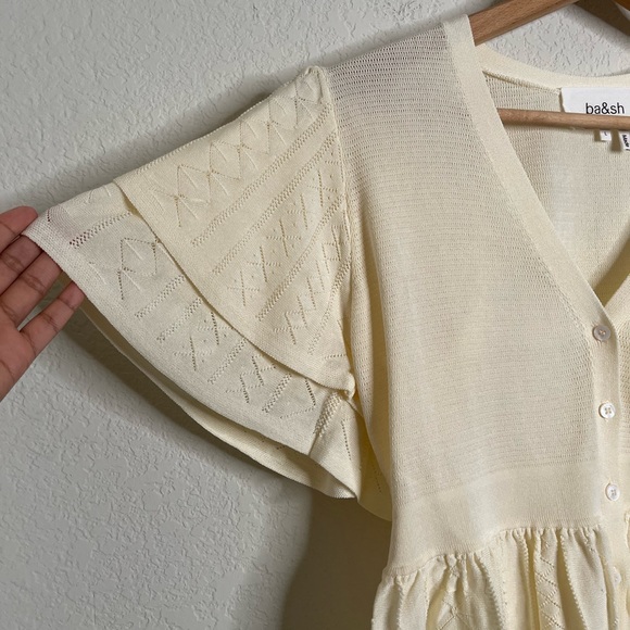 Ba&sh Acacio Pointelle Cardigan Top - Picture 5 of 11